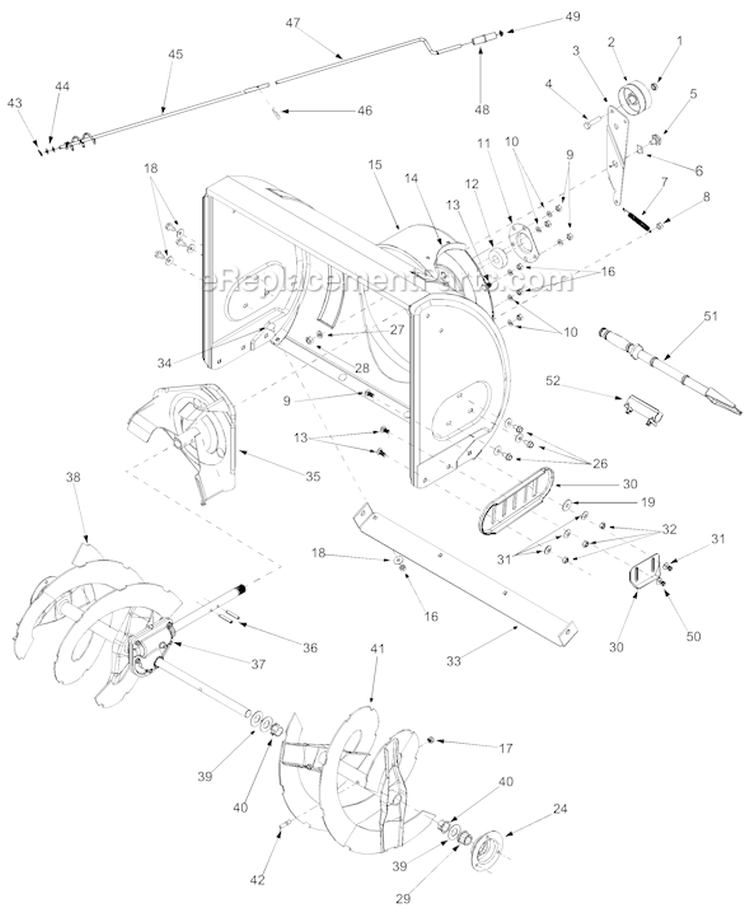 Page D Diagram and Parts List for 31BH5Q3G401 2004 Yard Man Snow Blower